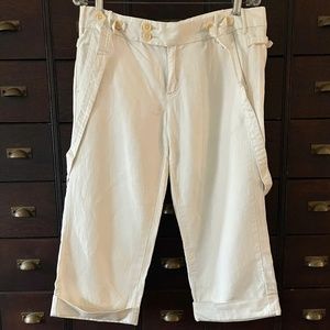 vintage G1 pant cropped  - cuffed - suspender strap - waist cinch  - pockets